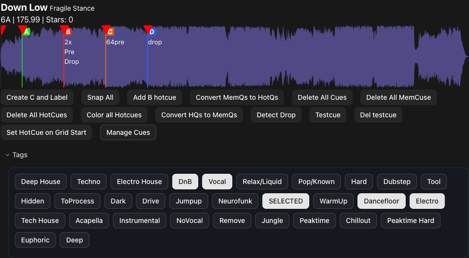 Batch editing MyTags, colors and ratings across many tracks